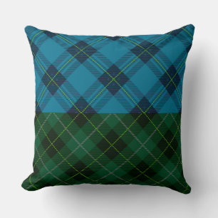 Aqua/Green Plaid/ Reversible Aqua Pillow