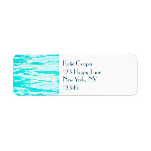 Aqua Green Pool Water Abstract Background Return Address Label