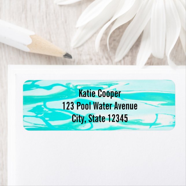 Aqua Green Pool Water Abstract Background Return Address Label (Insitu)