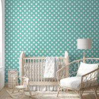 Aqua Green Shabby Chic Lattice Pattern