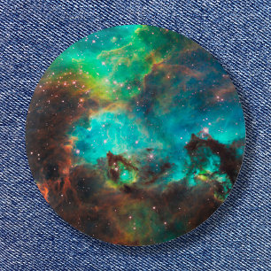 Aqua Green Star Cluster Space Photo 6 Cm Round Badge