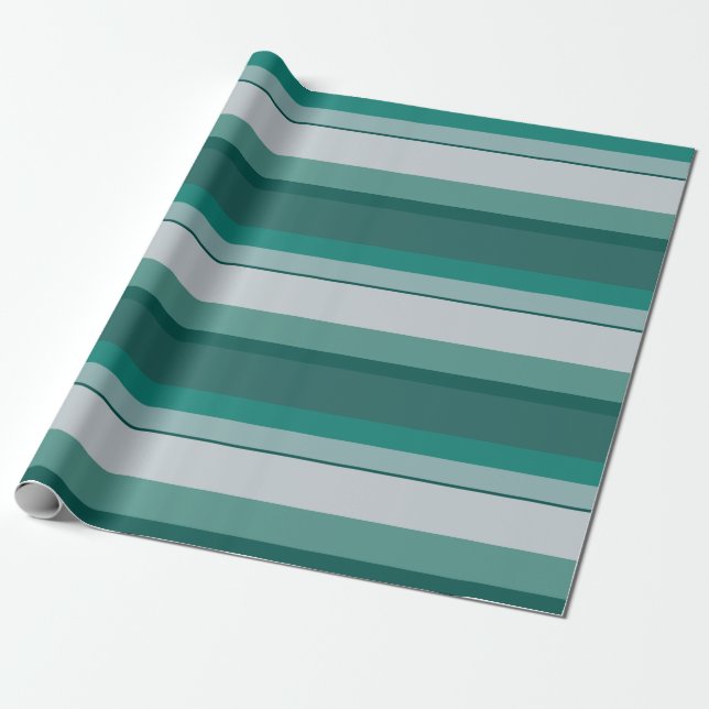 Aqua green stripe wrapping paper (Unrolled)