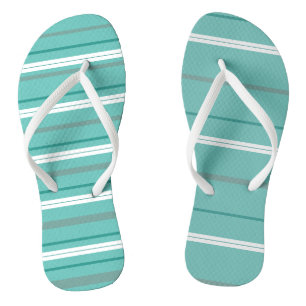 Aqua Green Stripes Thongs