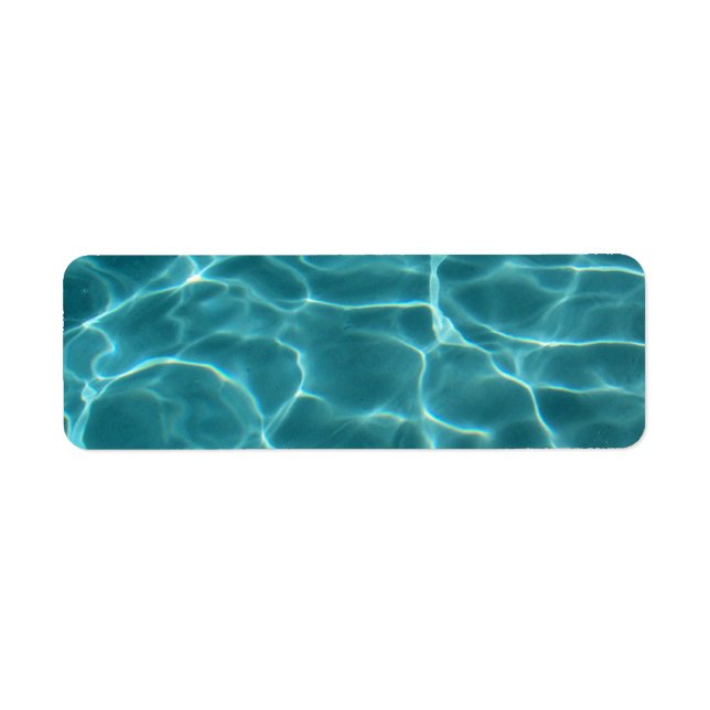 Aqua Green Swimming Pool Photo Blank Return Address Label (Front)