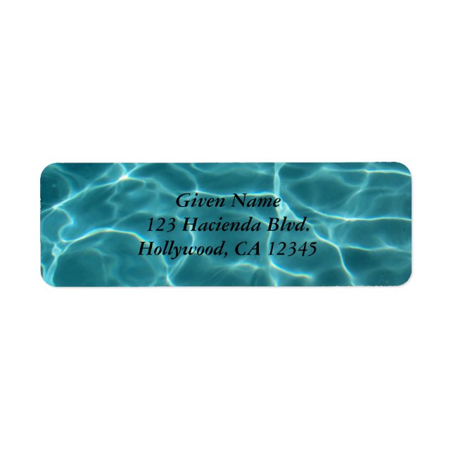Aqua Green Swimming Pool Photo Return Address Label (Front)