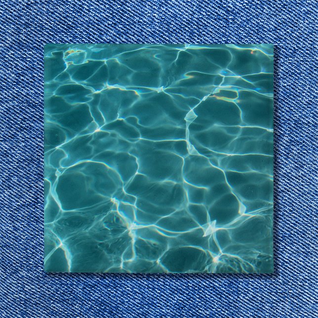 Aqua Green Swimming Pool Water Photo 15 Cm Square Badge (Swimming Pool Pinback Button)