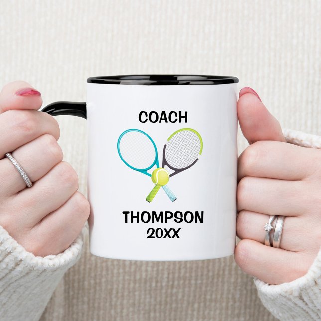 Aqua & Green Tennis Coach Mug (Creator Uploaded)