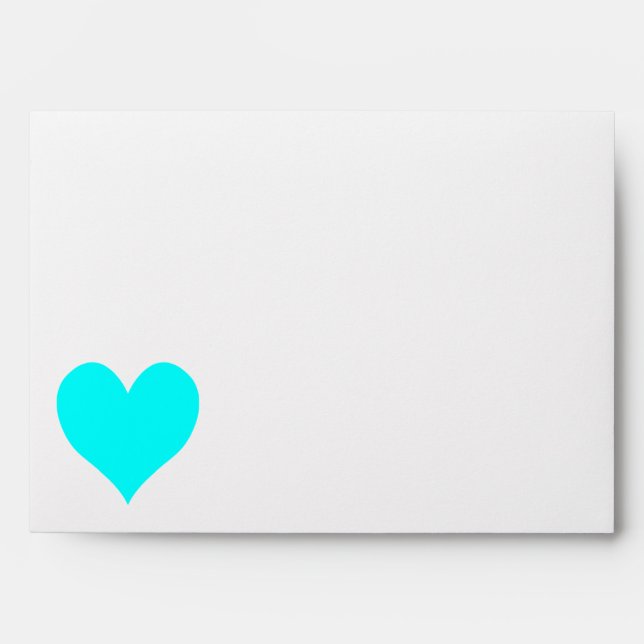 Aqua Heart Envelope (Front)