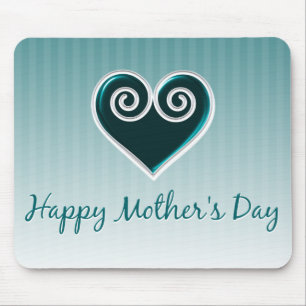 Aqua Heart Mother's Day Mousepad