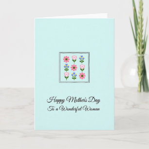 Aqua Heartfelt Mothers Day Card