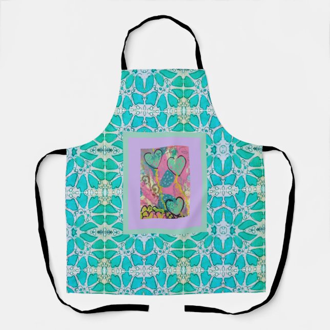 Aqua Hearts Apron (Front)