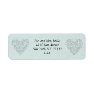 Aqua HeartyChic Return Address Label