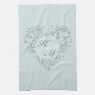 Aqua HeartyChic Tea Towel