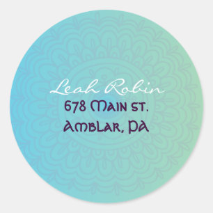 Aqua HEMSA HAND of GOD Bat Mitzvah Sticker Seal