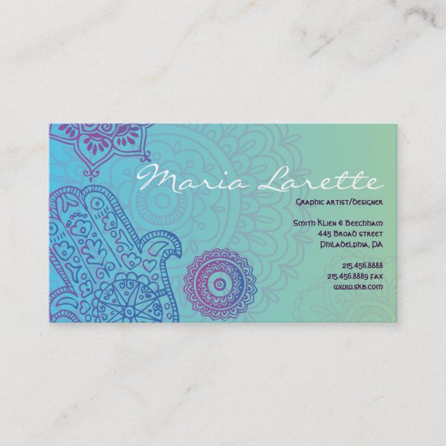 Aqua HEMSA HAND of GOD Business Card (Front)