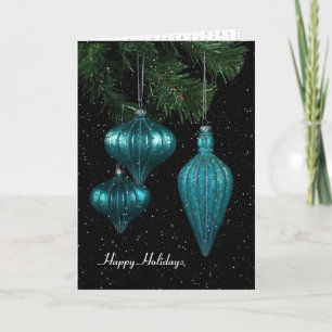 aqua holiday Christmas ornaments in snowflakes