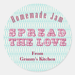 Aqua Homemade Preserves Canning Stickers