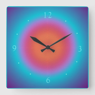 Aqua Illuminated Orange Pink Design > Wall Clocks