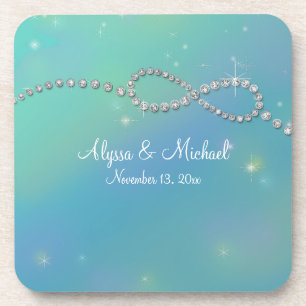 Aqua Infinity Symbol Sign Infinite Love Twinkling Coaster