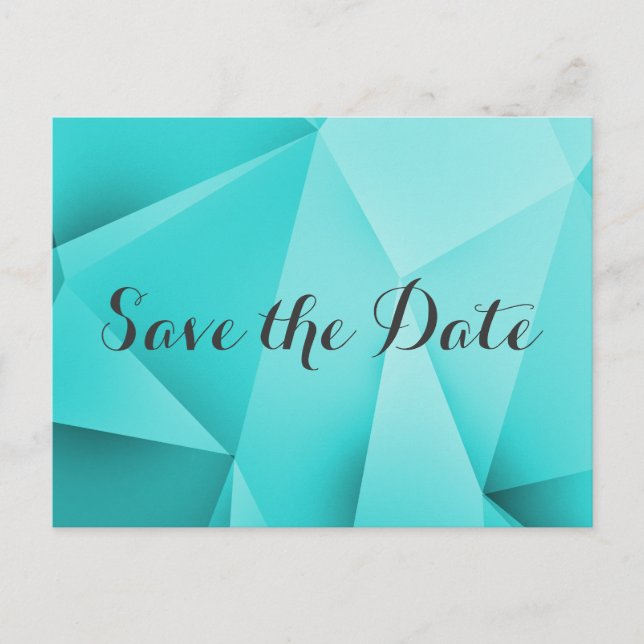 Aqua Jewel Tones Save the Date Postcard (Front)