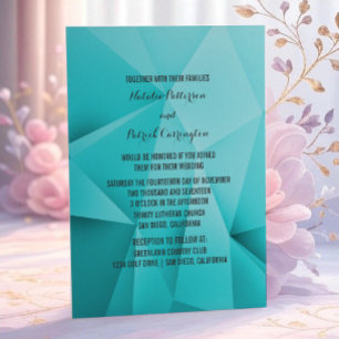 Aqua Jewel Tones Wedding Invitation