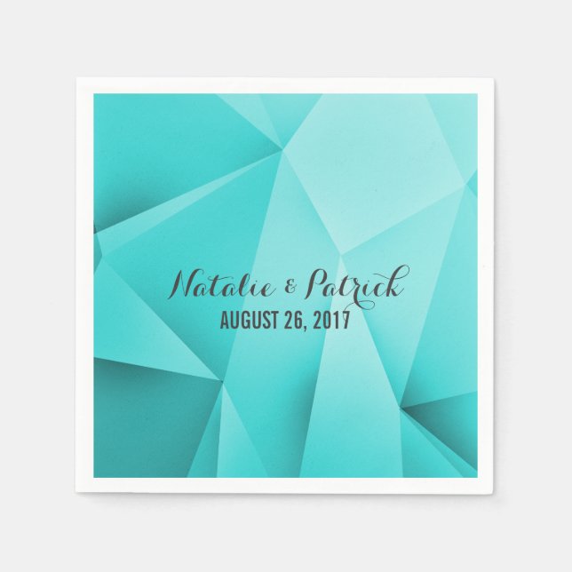 Aqua Jewel Tones Wedding Paper Napkins (Front)