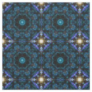 Aqua Kaleidoscope Effect, Fabric