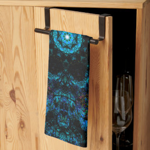 Aqua Kaleidoscope Effect, Tea Towel