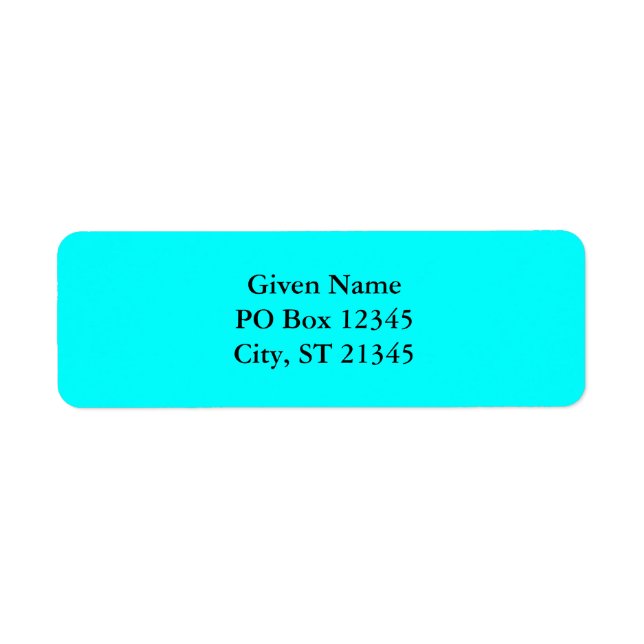 Aqua Label Return Address Label (Front)