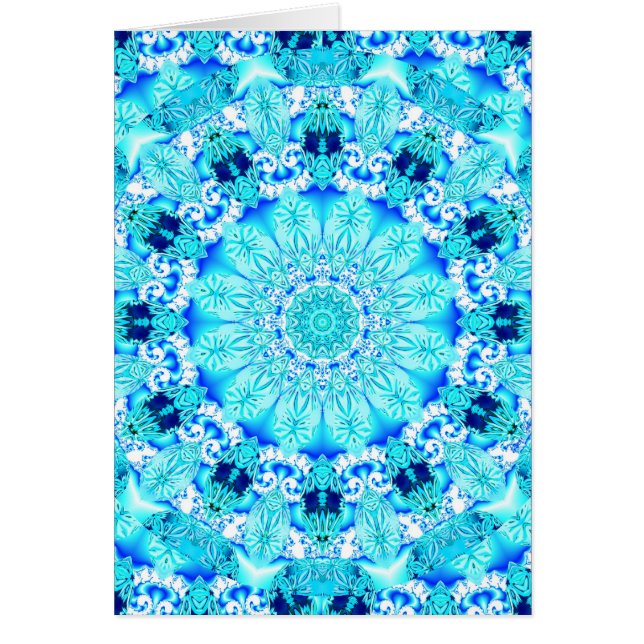 Aqua Lace, Delicate, Abstract Mandala (Front)