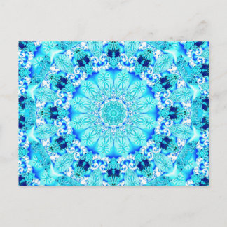 Aqua Lace, Delicate, Abstract Mandala Postcard