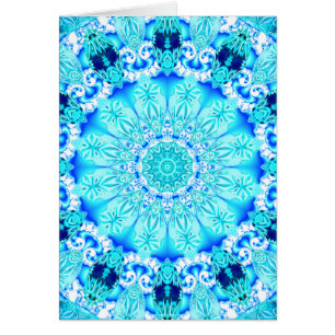 Aqua Lace Mandala, Delicate, Abstract