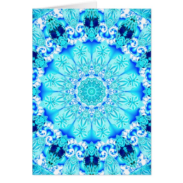 Aqua Lace Mandala, Delicate, Abstract (Front)