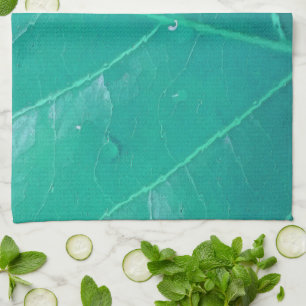 Aqua Leaf Tea Towel