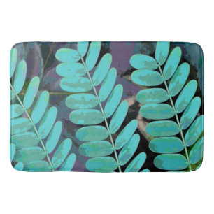 Aqua Leaves Bath Mat