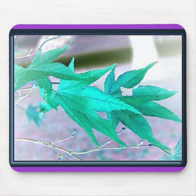 Aqua Leaves - Mousepad (Front)