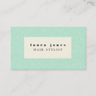 Aqua Leaves Pattern Hair Stylist Template Business Card