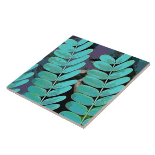 Aqua Leaves Tile