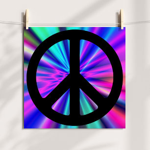 Aqua Light Show with Peace Sign
