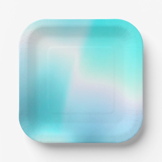 Aqua Lights Paper Plate (Front)