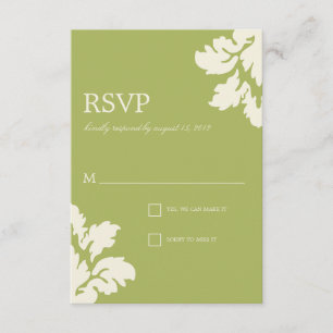 AQUA & LIME DAMASK WEDDING RSVP CARD