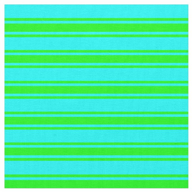 Aqua & Lime Striped/Lined Pattern Fabric (Close Up)