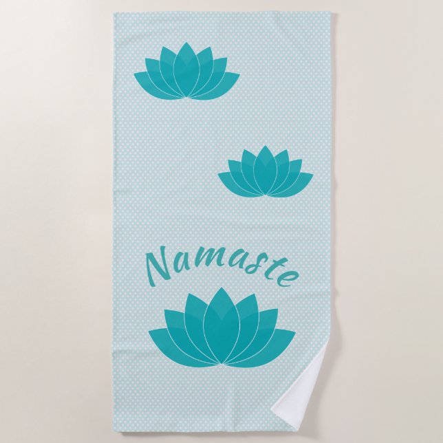 Aqua Lotus Yoga Towel (Front)