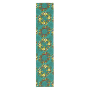 Aqua Magnolia Winter Table Runner