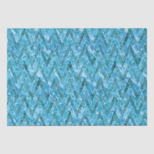 Aqua Marbled Chevron Tissue Paper
