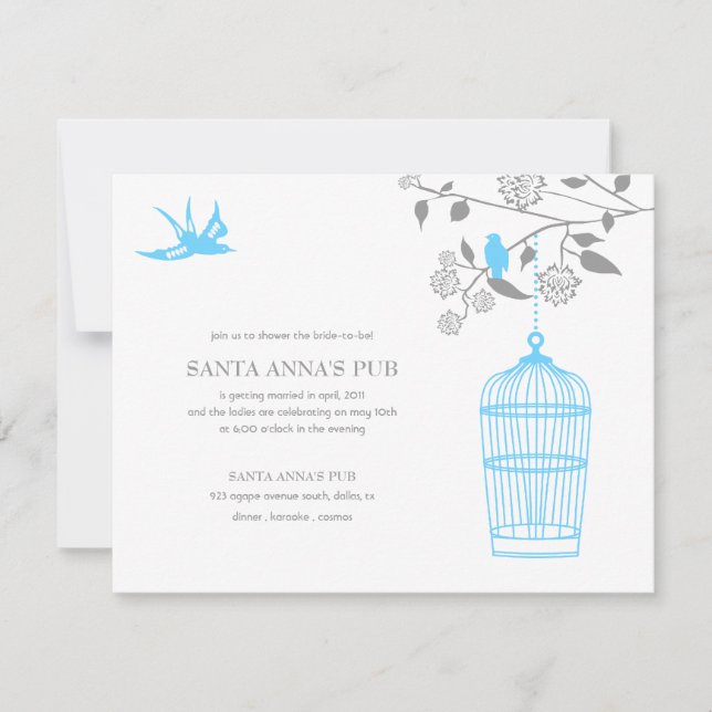 Aqua Marigold Bridal Shower Invitations (Front)
