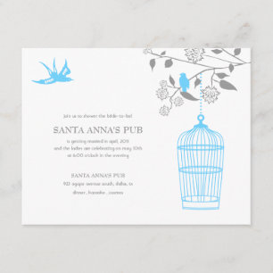 Aqua Marigold Bridal Shower Invitations