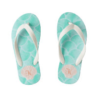 Aqua Mermaid Scales | Seashell Custom Initial
