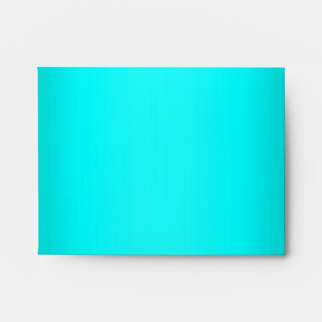 Aqua Metallic Leopard Fur Lined NoteCard Envelopes (Front)