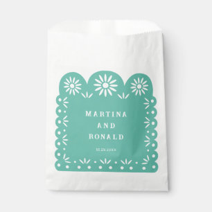 AQUA MEXICAN PAPEL PICADO FAVOUR BAG